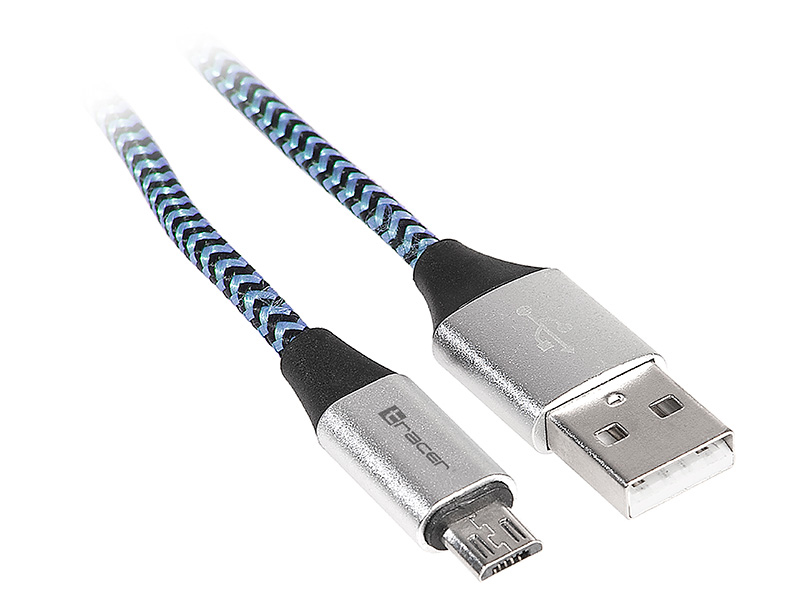 Kabel TRACER USB 2.0 AM - micro 1,0m czarno-niebieski