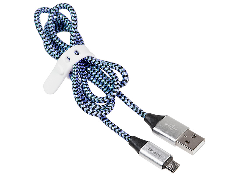 Kabel TRACER USB 2.0 AM - micro 1,0m czarno-niebieski